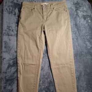 Levi's Boyfriend Women's Pants Tan Mid Rise Relaxed Tapered Leg W29 L30